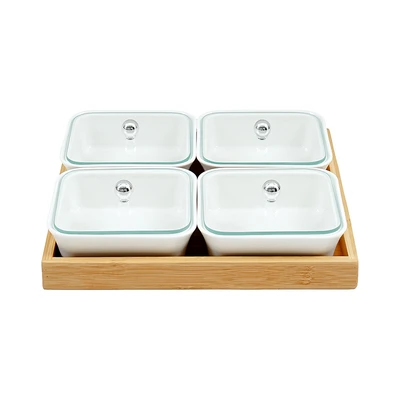 Gambar Appetite Tyla Wadah saji Dengan Nampan Set 5 pcs - Putih