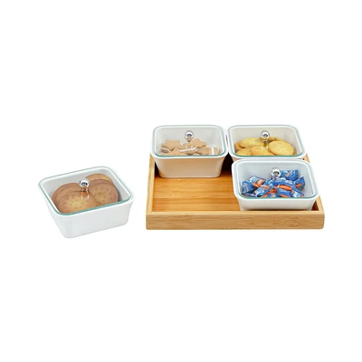 Gambar Appetite Tyla Wadah saji Dengan Nampan Set 5 pcs - Putih