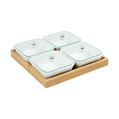 Gambar Appetite Tyla Wadah saji Dengan Nampan Set 5 pcs - Putih