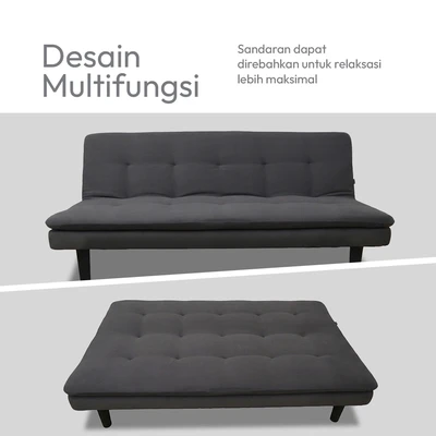 Gambar Informa Neo Geneva Sofa Bed Fabric Aldridge - Abu-Abu