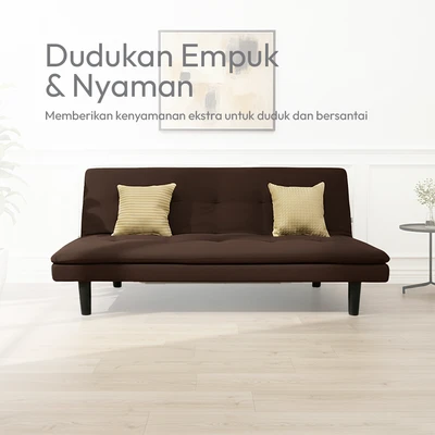 Gambar Informa Neo Geneva Sofa Bed Fabric Aldridge - Cokelat