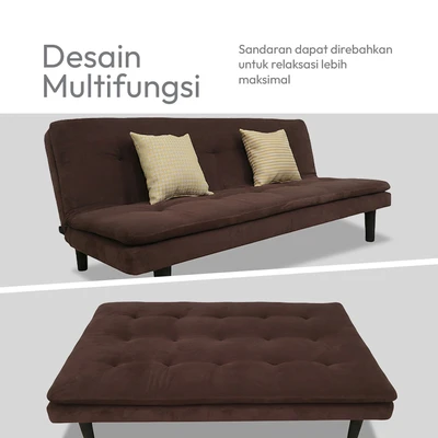 Gambar Informa Neo Geneva Sofa Bed Fabric Aldridge - Cokelat