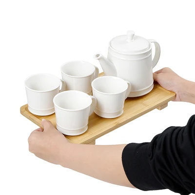 Gambar Appetite Terry Teko & Cangkir Teh Porcelain Dengan Nampan Set 5 Pcs - Putih