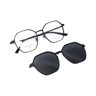 Gambar Parim Eyewear Kacamata Magnet Square Titanium 97001 - Hitam
