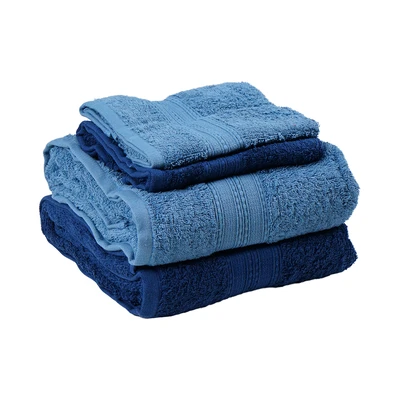 Gambar Forhom Handuk Mandi & Handuk Wajah Set 4 Pcs - Biru