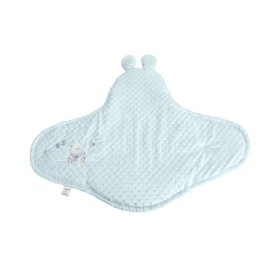 Gambar Kindla Selimut Bedong Bayi Hoodie Velvet Bunny - Biru