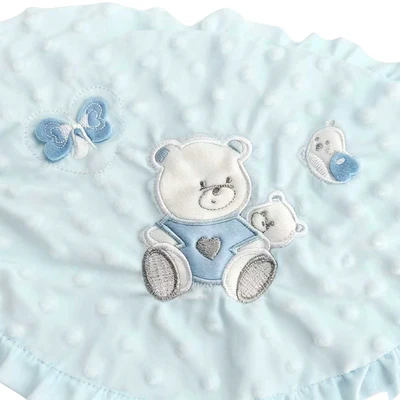 Gambar Kindla Selimut Bedong Bayi Hoodie Velvet Bunny - Biru