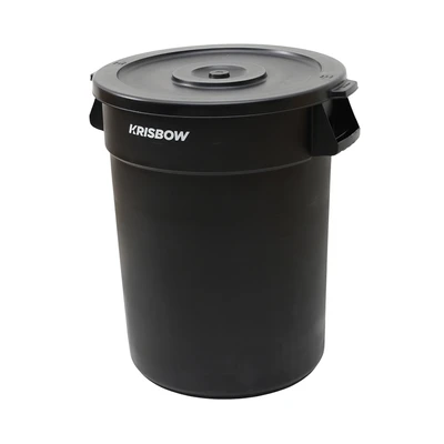 Gambar Krisbow Dolly Tempat Sampah Tutup Angkat Plastik Round 130 Liter - Hitam
