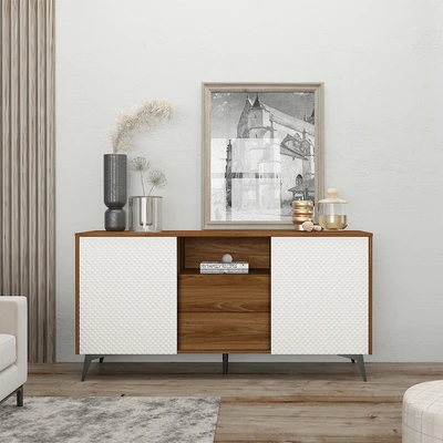 Gambar Informa Keenan Rak TV High - Cokelat Walnut