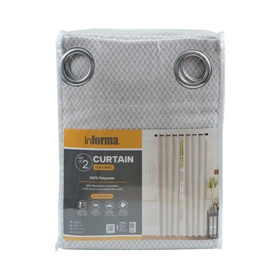 Gambar Informa Gorden Jaquard Howl 135x250 cm Set 2 pcs - Abu-abu