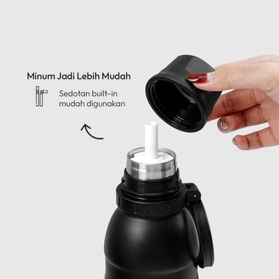 Gambar Ataru Botol Vacuum Flask Stainless Steel 700 ml - Hitam
