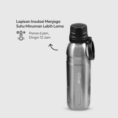 Gambar Ataru Botol Vacuum Flask Stainless Steel 700 ml - Abu-Abu