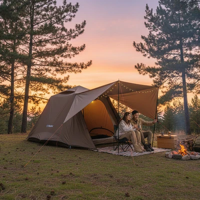 Gambar Montec Tenda Otomatis Rangka Aluminium 4P - Hitam