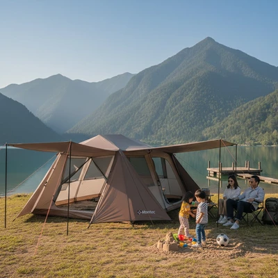 Gambar Montec 6P Tenda Otomatis Aluminium - Cokelat