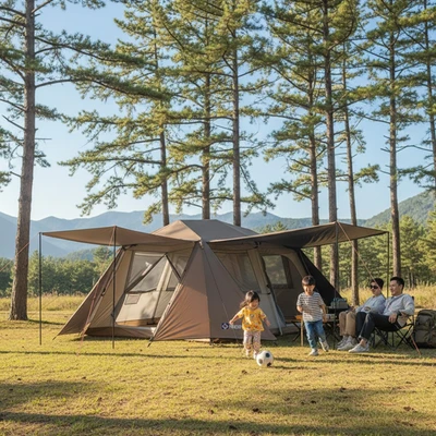 Gambar Montec 6P Tenda Otomatis Aluminium - Cokelat