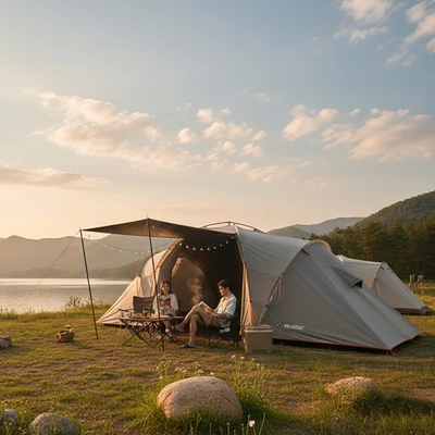 Gambar Montec Tenda Family Rangka Aluminium 6P - Hitam