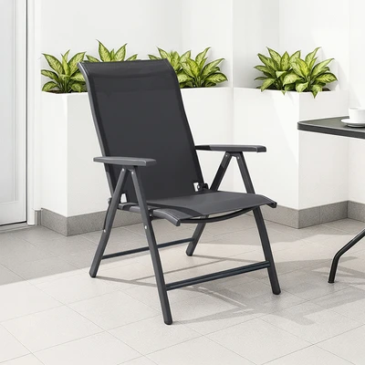 Gambar Soleil Kursi Recliner Lipat Fabric - Hitam