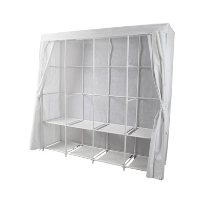 Gambar Stora Lemari Pakaian Strip Weave 167x45x165 cm - Krem