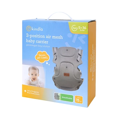 Gambar Kindla Gendongan Bayi Air Mesh 3 in 1 - Abu-abu