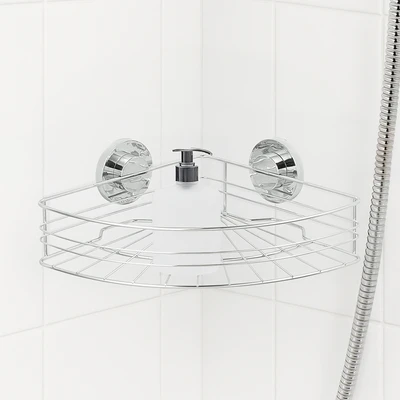 Gambar Stora Rak Sudut Kamar Mandi Suction - Silver