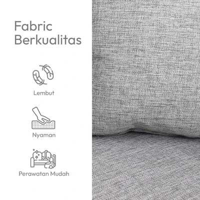 Gambar Informa Neo Aryana Sofa Fabric 2 Seater - Abu-Abu