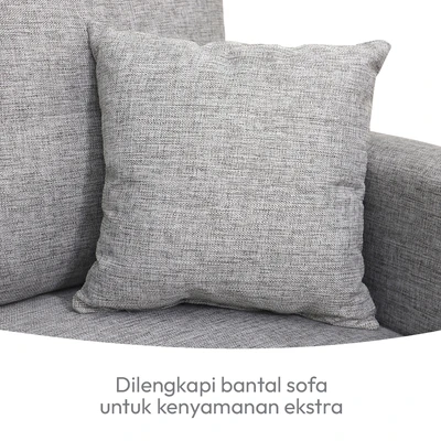 Gambar Informa Neo Aryana Sofa Fabric 2 Seater - Abu-Abu