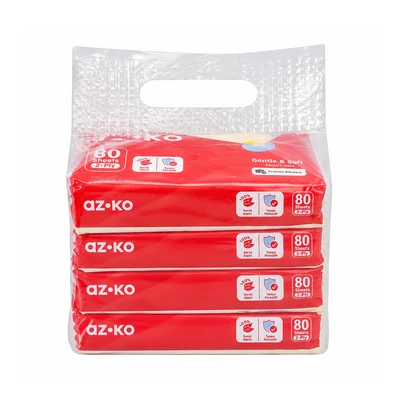 Gambar Azko Tisu Wajah 2 Ply 80 Lembar Set 4 pcs - Putih