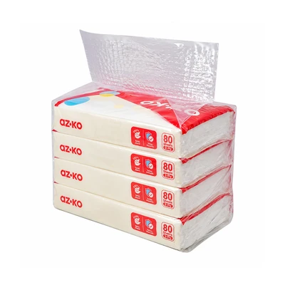 Gambar Azko Tisu Wajah 2 Ply 80 Lembar Set 4 pcs - Putih