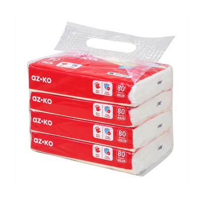 Gambar Azko Tisu Wajah 2 Ply 80 Lembar Set 4 pcs - Putih