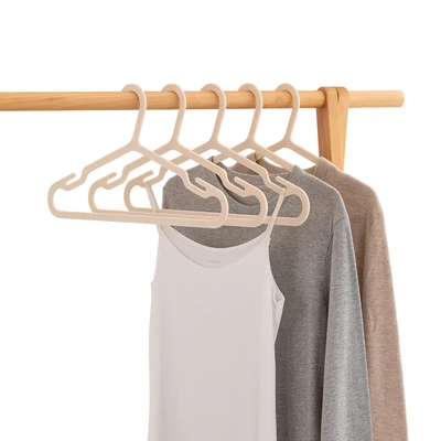 Gambar Stora Hanger Baju Plastik Slim Notch 42 cm Set 5 pcs - Krem Ivory