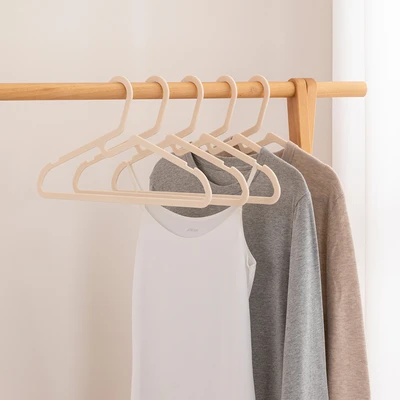 Gambar Stora Hanger Baju Plastik Basic Curve 42 cm Set 5 pcs - Krem Ivory