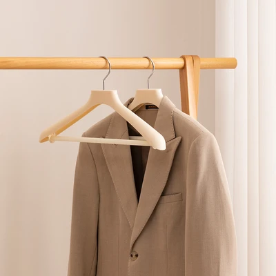 Gambar Stora Hanger Baju Coat Plastik 40 cm - Krem Ivory