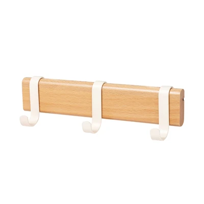 Gambar Stora Gantungan Dinding 3 Kait Sliding 26x5x7.2 cm - Cokelat/Putih