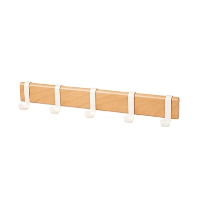 Gambar Stora Gantungan Dinding 5 Kait Sliding 45x5x7.2 cm - Cokelat/Putih
