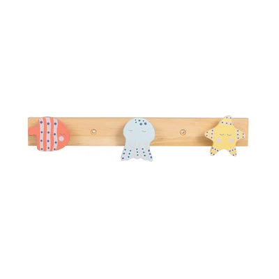 Gambar Stora Gantungan Dinding Kayu Anak 3 Kait Under The Sea - Mix