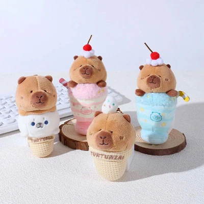 Gambar Tuntunzai Gantungan Kunci Boneka Frappuccino - Pink/cokelat