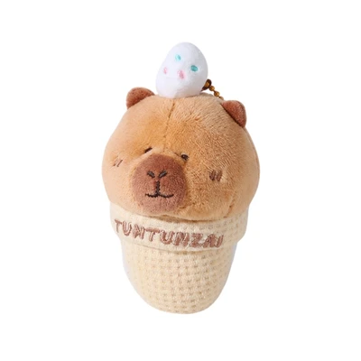 Gambar Tuntunzai Gantungan Kunci Boneka Plush Ice Cream - Cokelat