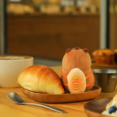 Gambar Tuntunzai Bakery Gantungan Kunci Boneka Baguette Backpack - Cokelat
