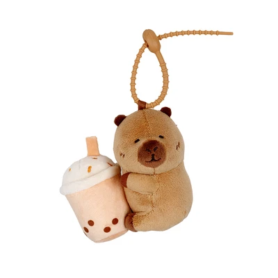 Gambar Tuntunzai Bakery Gantungan Kunci Boneka Plush Milktea - Cokelat