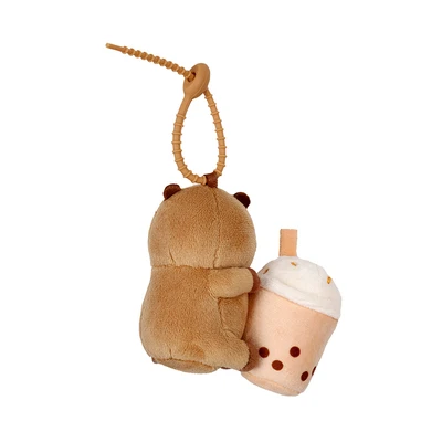 Gambar Tuntunzai Bakery Gantungan Kunci Boneka Plush Milktea - Cokelat