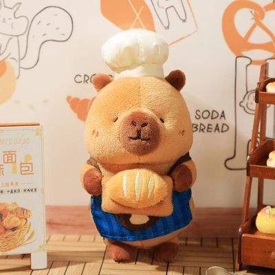 Gambar Tuntunzai Bakery Gantungan Kunci Boneka Master Pig - Cokelat