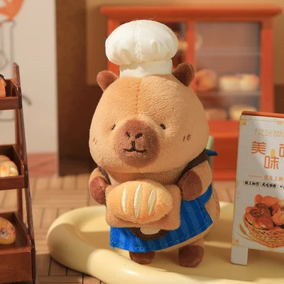 Gambar Tuntunzai Bakery Gantungan Kunci Boneka Master Pig - Cokelat