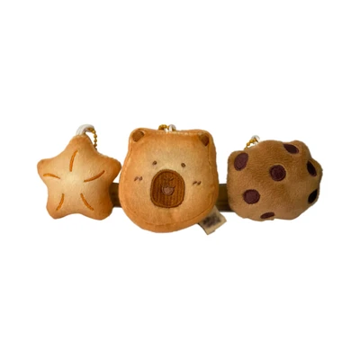 Gambar Tuntunzai Bakery Gantungan Kunci Boneka Plush Biscuit Set 3 pcs - Cokelat