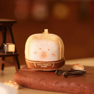 Gambar Tuntunzai Bakery Gantungan Kunci Boneka Plush Toast - Cokelat