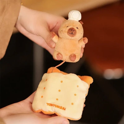Gambar Tuntunzai Bakery Gantungan Kunci Boneka Sandwich Biscuit - Cokelat