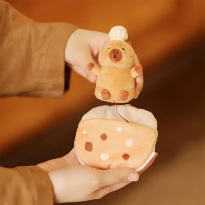 Gambar Tuntunzai Bakery Gantungan Kunci Boneka Milktea Sleepbag - Cokelat