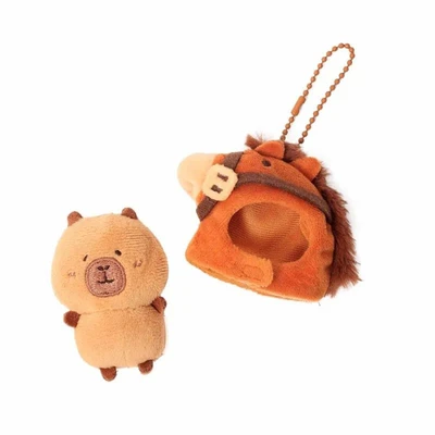 Gambar Tuntunzai Gantungan Kunci Boneka Plush Welnes Season Ox Horse - Cokelat
