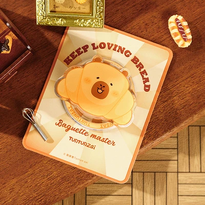 Gambar Tuntunzai Bakery Phone Grip Adhesive Capybara Croissant - Cokelat