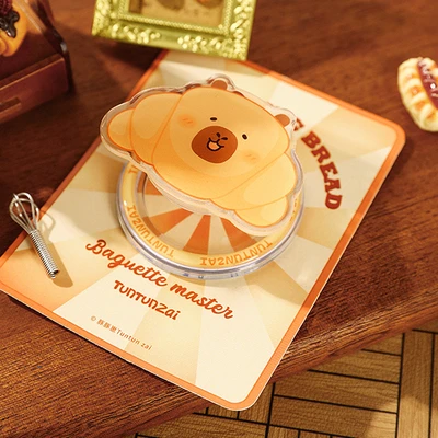 Gambar Tuntunzai Bakery Phone Grip Adhesive Capybara Croissant - Cokelat