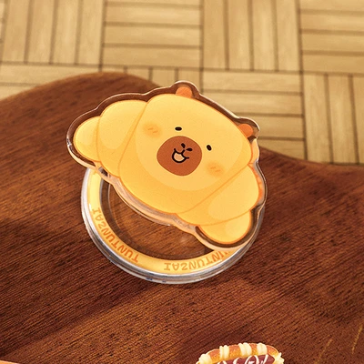 Gambar Tuntunzai Bakery Phone Grip Adhesive Capybara Croissant - Cokelat